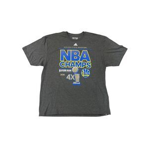 Golden State Warriors Adidas Mens Large 2015 NBA CHAMPS 2X Grey Shirt